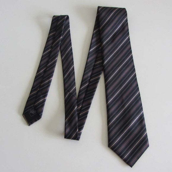 BRIONI multicolor stripe neck tie 100% silk Italy - Picture 3 of 4